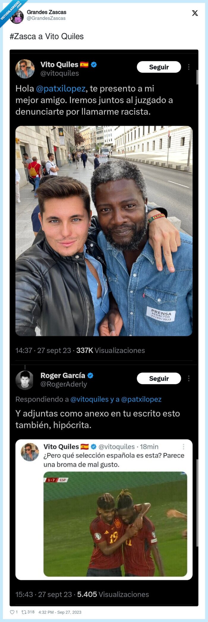 zasca,vito quiles,racismo,españa,lamine yamal