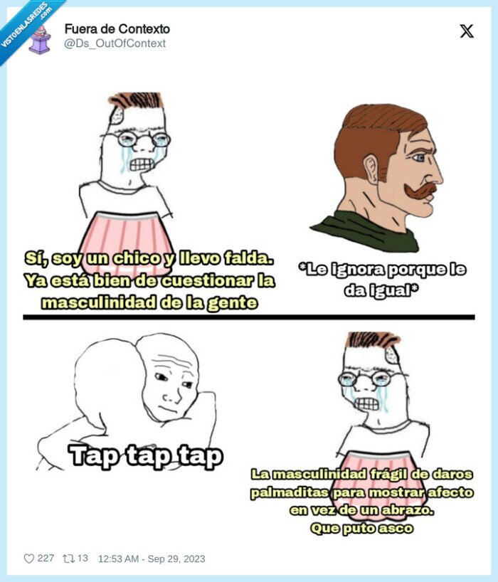 rasero,masculinidad fragil,falda,ignorar