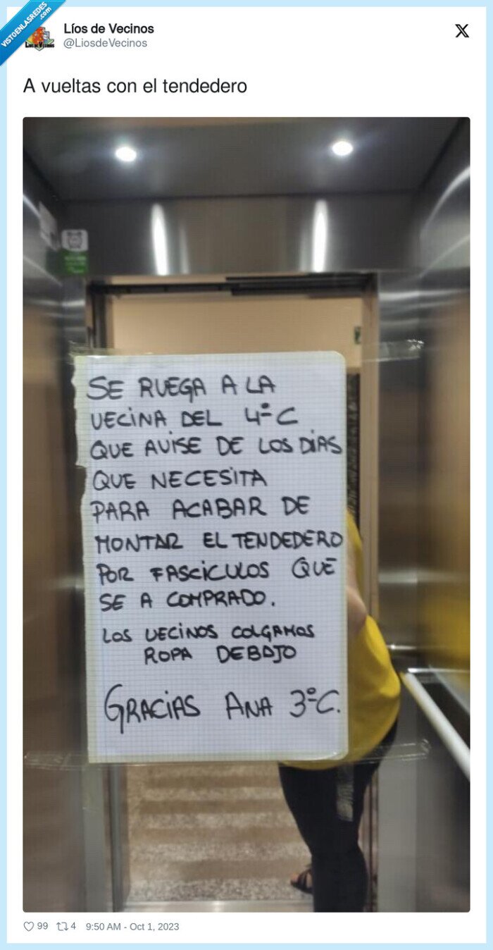 tendedero…,ascensor,cartel