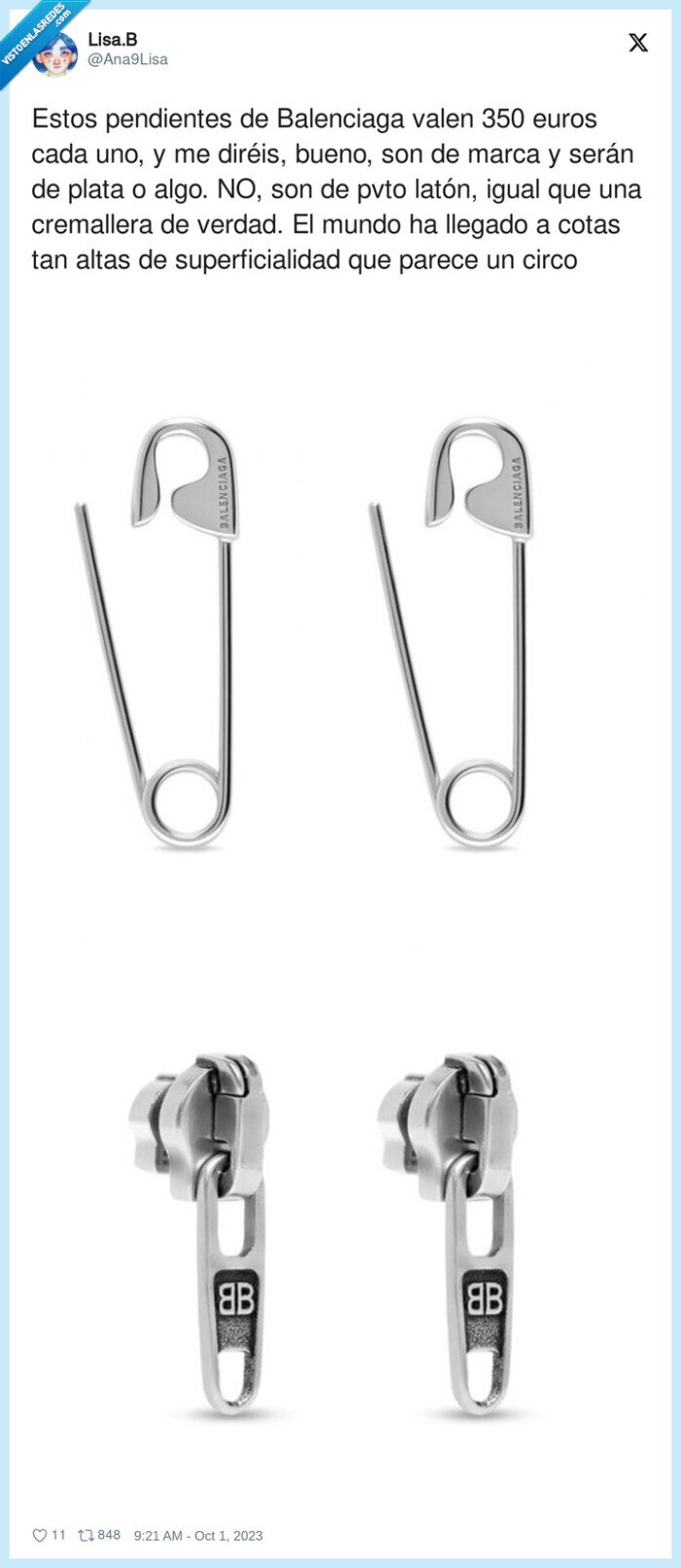superficialidad,pendientes,balenciaga,cremallera