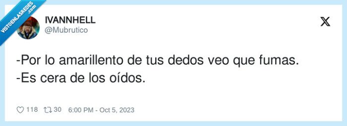 amarillento,oídos,dedos,fumar,cera