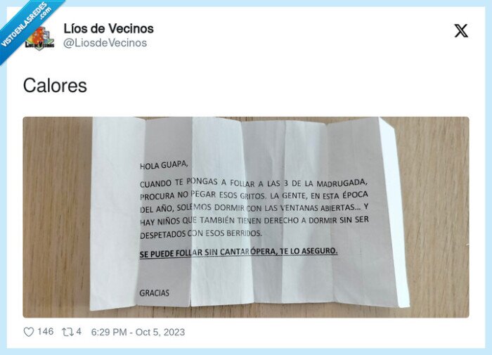 cartel,calor,vecinos,foIIar