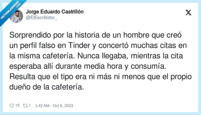 sorprendido,cafetería,tinder,consumir,esperar,historia