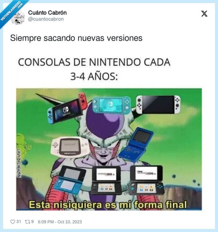 versiones,nintendo,consolas