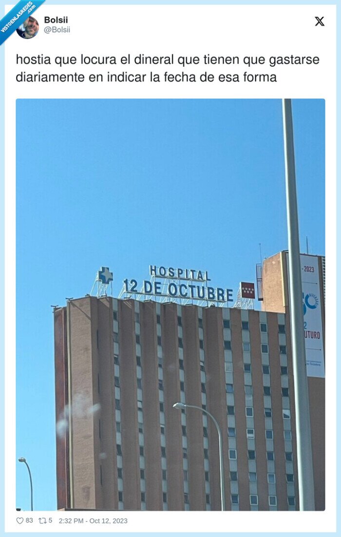 hospital,12 de octubre,edificio,fecha,cambiar,humor