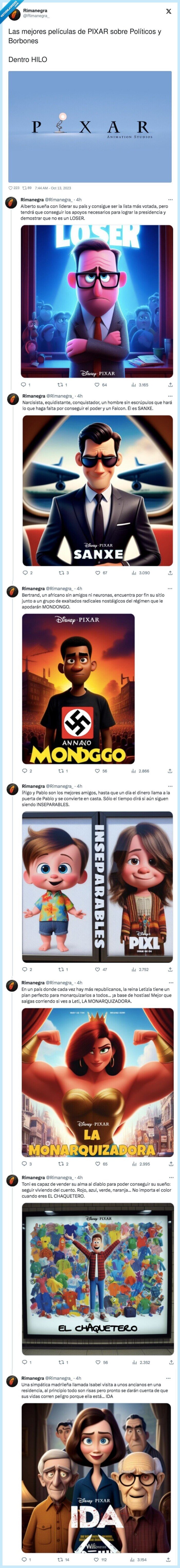 películas,políticos,borbones,mejores,pixar