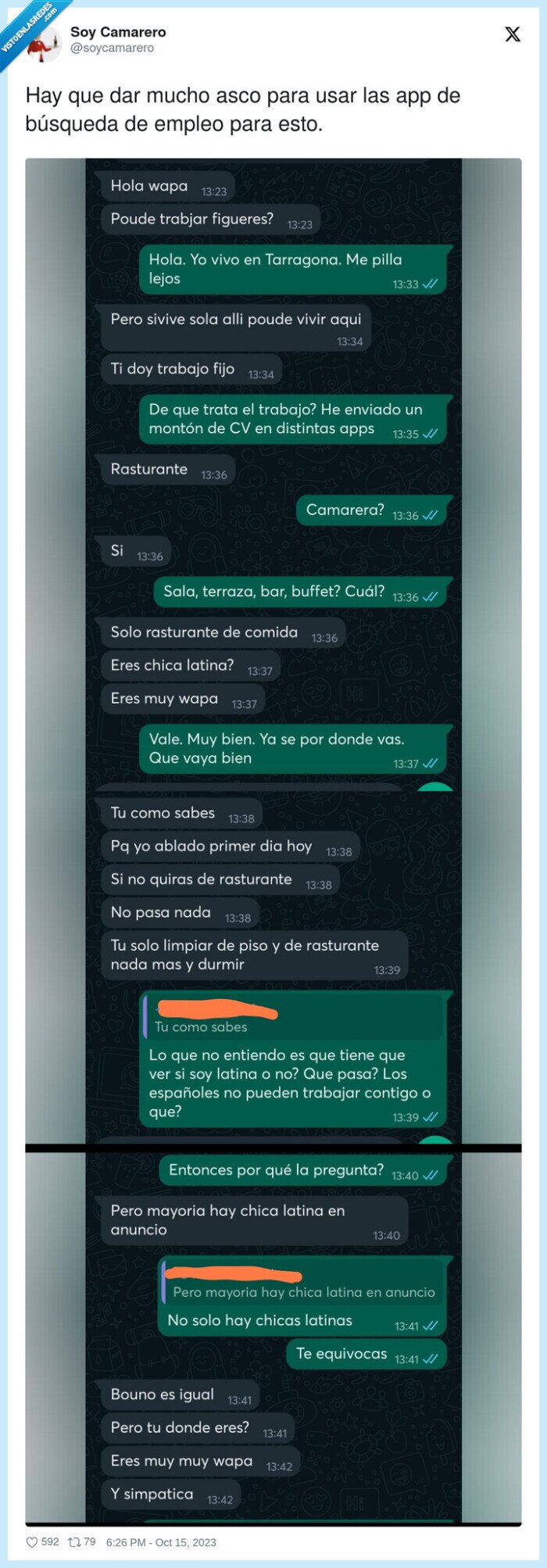 búsqueda,empleo,asco,conversación,whatsapp