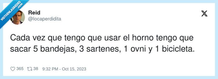 bandejas,sartenes,bicicleta,horno,sacar