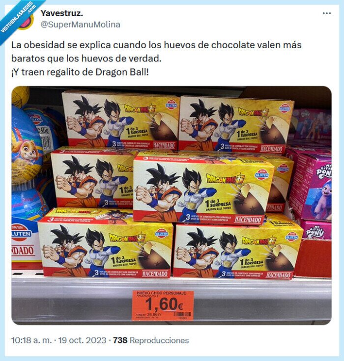 huevos,chocolate,mercadona,dragon ball