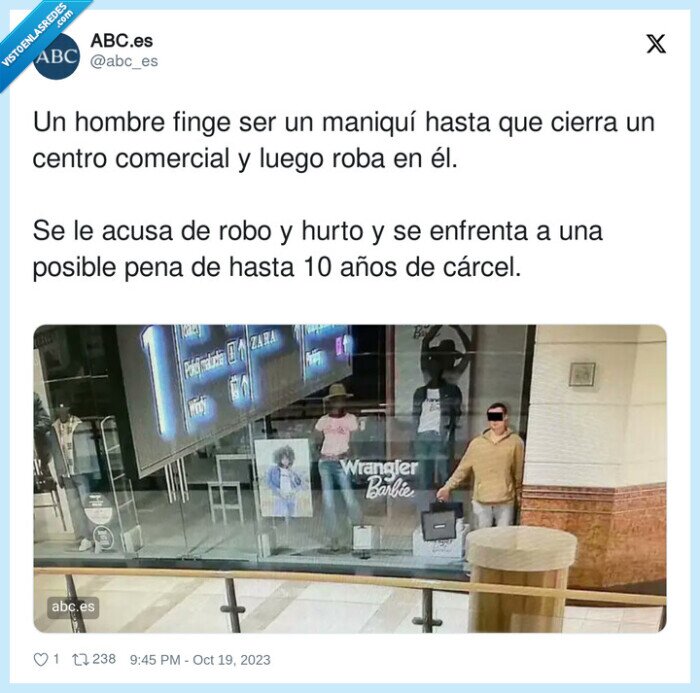 centro comercial,maniquí,robar,fingir