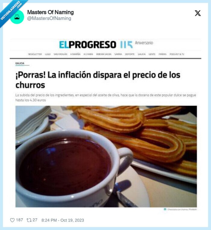 porras,churros,precio,inflación