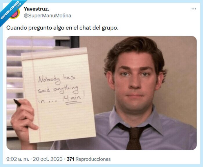 chat,grupo,the office,preguntar