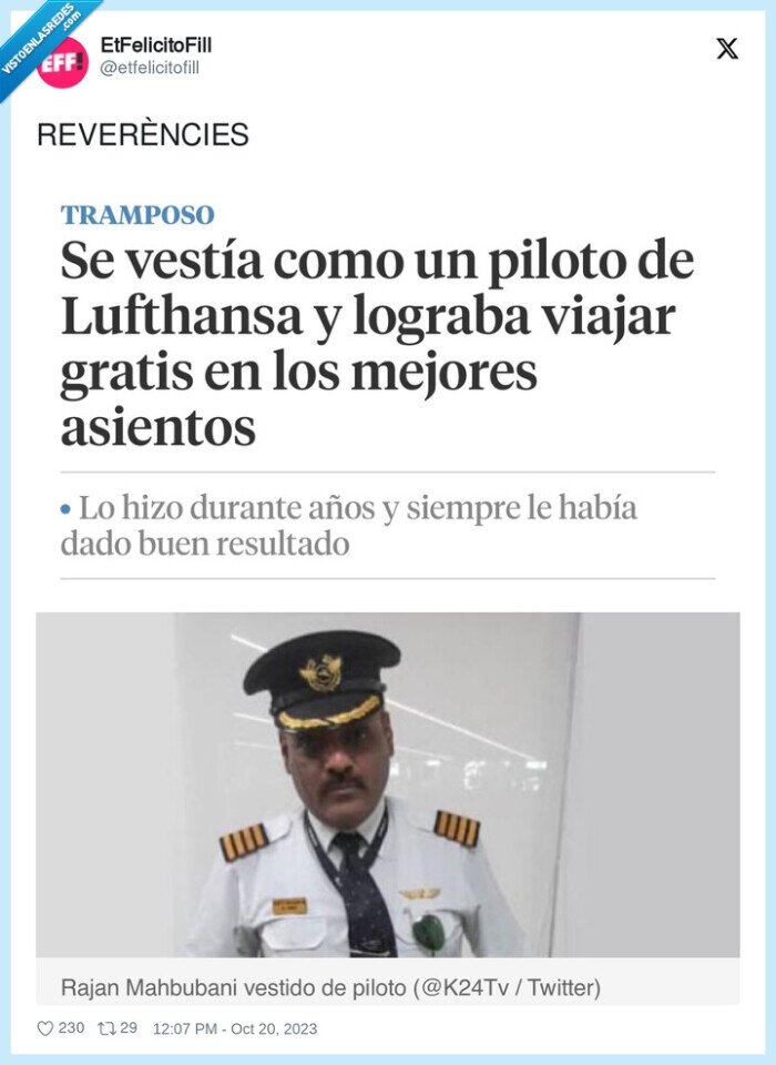 piloto,falso,lufthansa,viajar,gratis