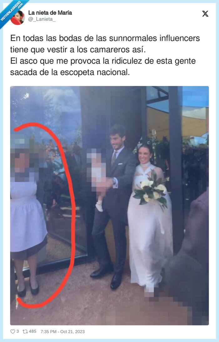 influencers,camareros,ridiculez,bodas,uniforme