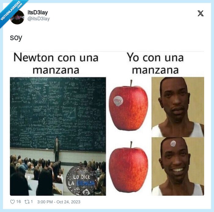 manzana,newton,pegatina