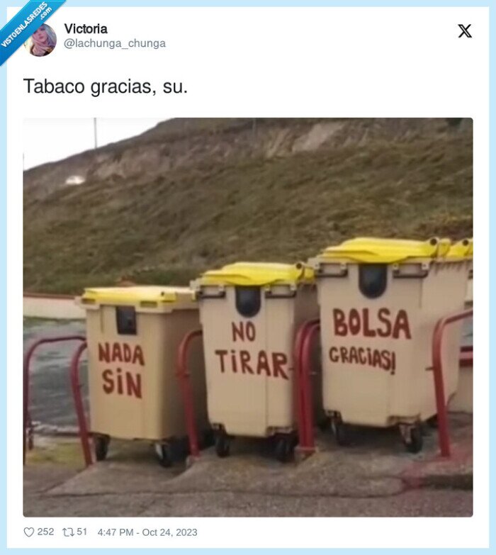 gracias,tabaco,basura,contenedores