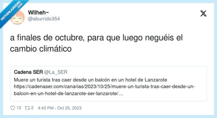 cambio climático,octubre,balconing