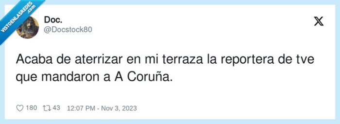 aterrizar,reportera,terraza,coruña