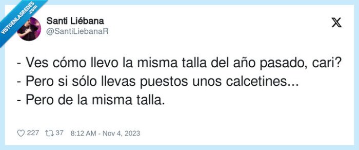 calcetines,puestos,año pasado,llevar,talla