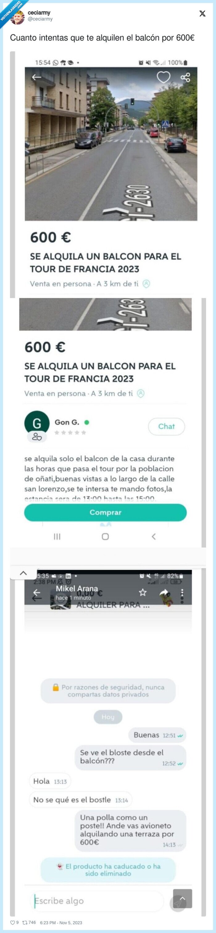 wallapop,bloste,alquilar,balcón,cuanto,600€,tour de francia