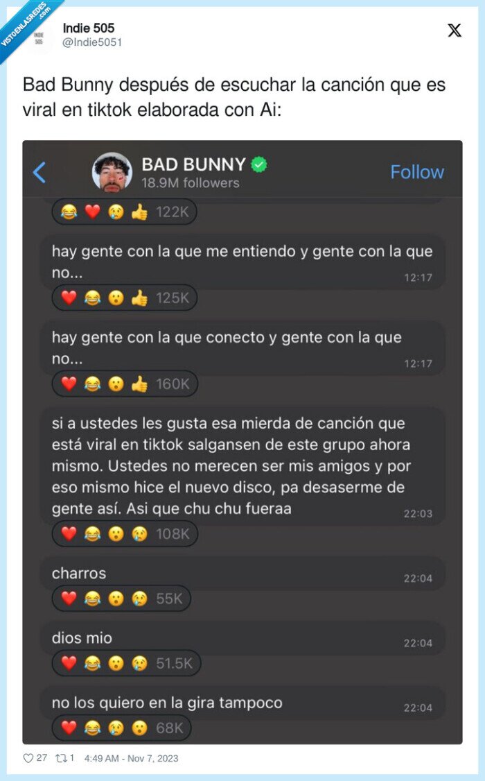 ia,escuchar,canción,tiktok,bad bunny