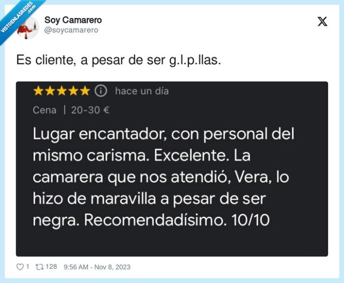 review,reseña,negro,restaurante,camarera