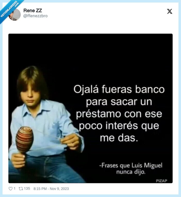 luis miguel,banco,poco interés