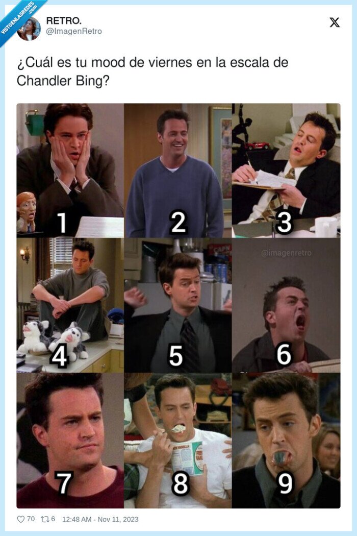 chandler bing,viernes,escala,mood,matthew perry,friends