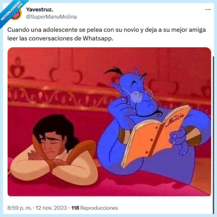 pelea,disney,aladdin,genio,adolescente,amiga,novia