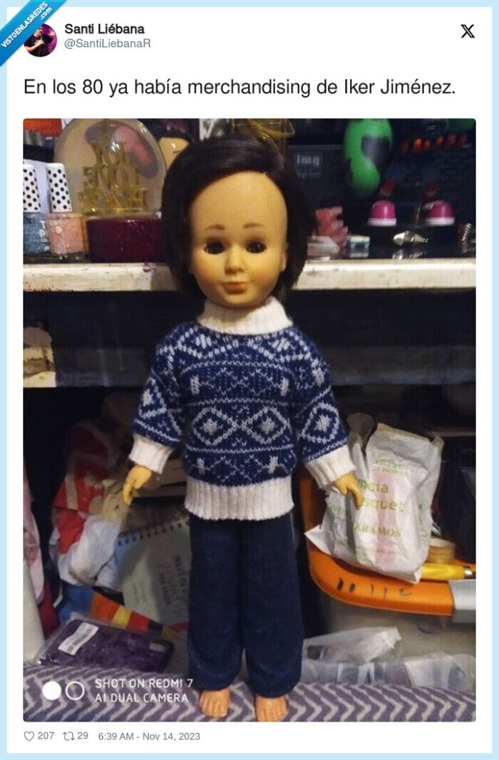 merchandising,iker jiménez,muñeco