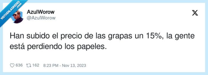 perdiendo,papeles,subirprecio,grapas