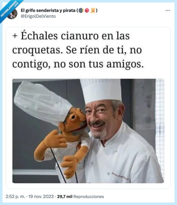 arguiñano,cianuro,reirse,muñeco