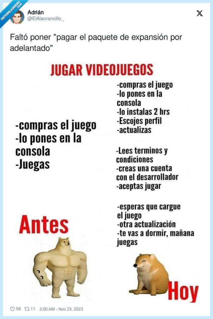 videojuegos,cheems,doge,antes,hoy