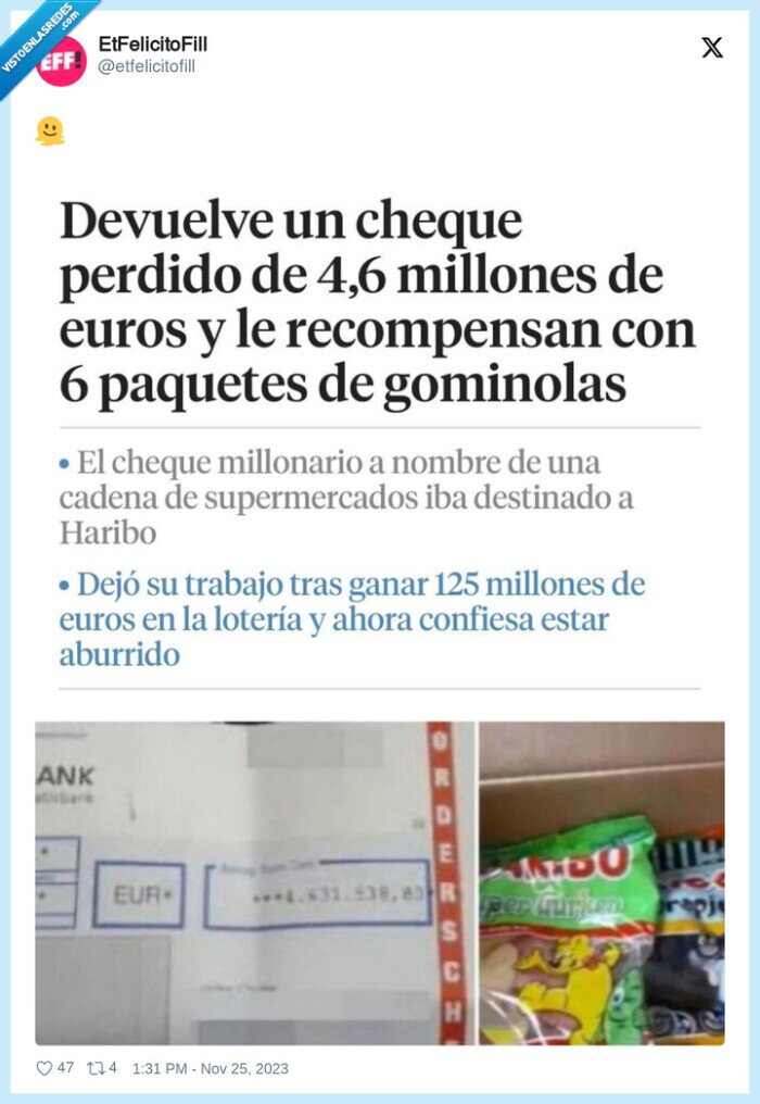 gominolas,regalo,perder,cheque