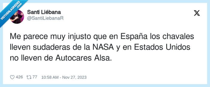 sudaderas,autocares,chavales,injusto,españa,estados unidos,alsa,nasa