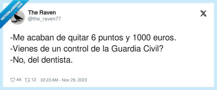 dentista,control,guardia civil,quitar,puntos
