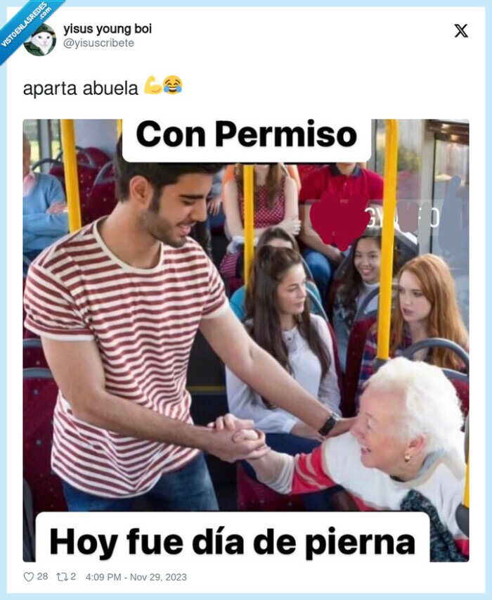 dia de piernas,gym,bus,abuela