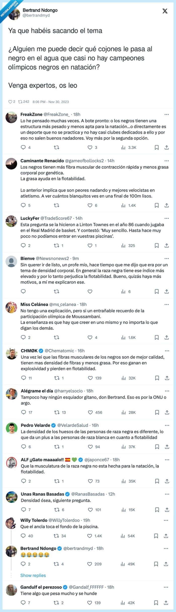 negros,natacion,flotabilidad,densidad ósea