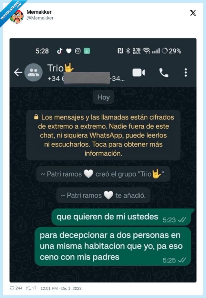 trio,decepcionar,conversación
