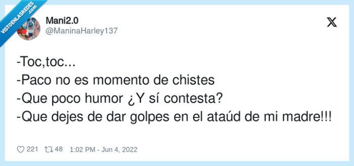 contestar,toc,momento,chistes,golpes,ataúd