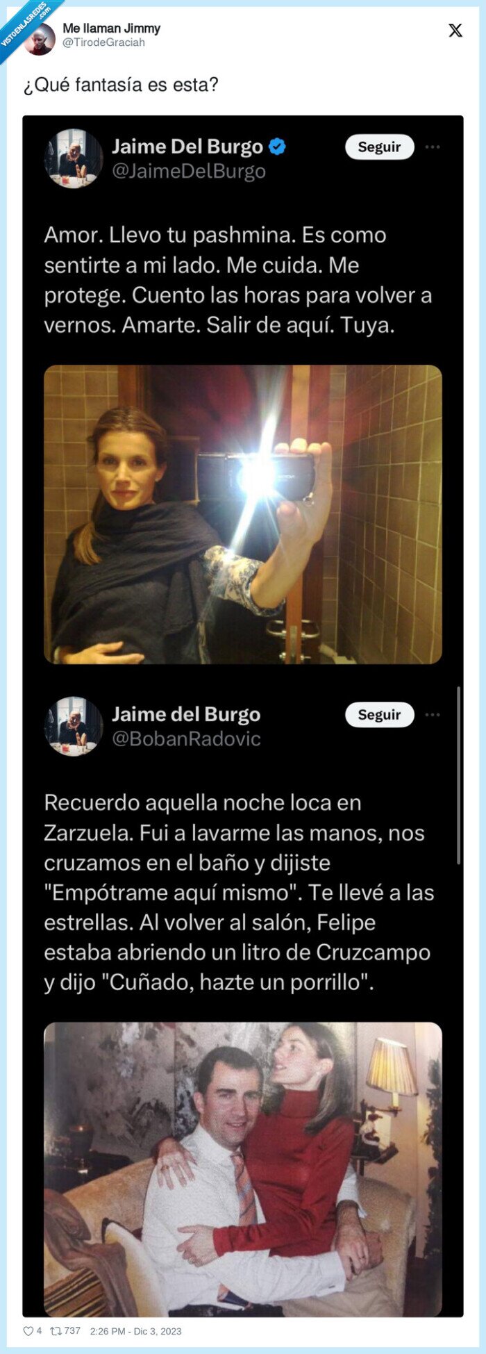 letizia,cuñado,infiel,jaime del burgo