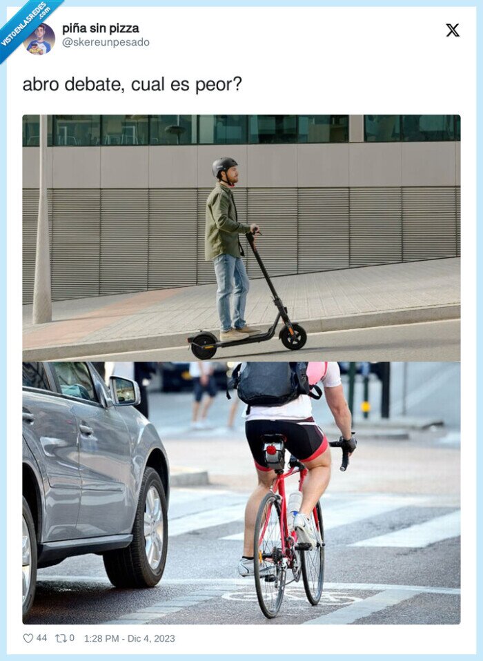debate,patinete,ciclista,peor