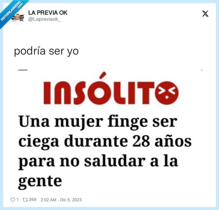 ciega,fingir,saludar