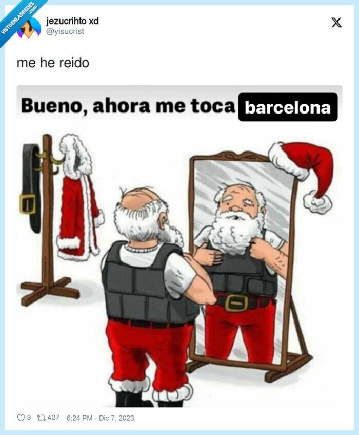 papanoel,santa claus,chaleco,barcelona