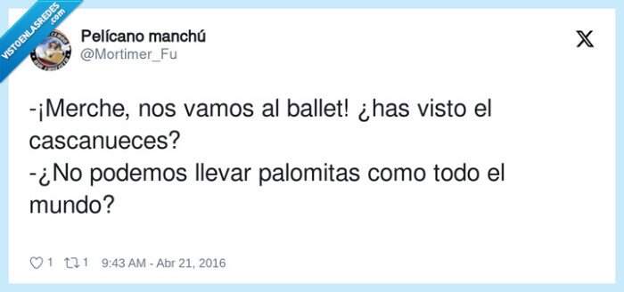 cascanueces,palomitas,ballet,llevar