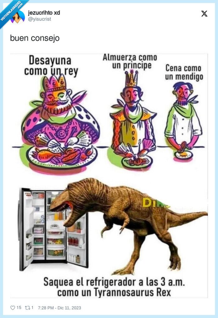 comer,rey,comidas,nevera,madrugada,trex