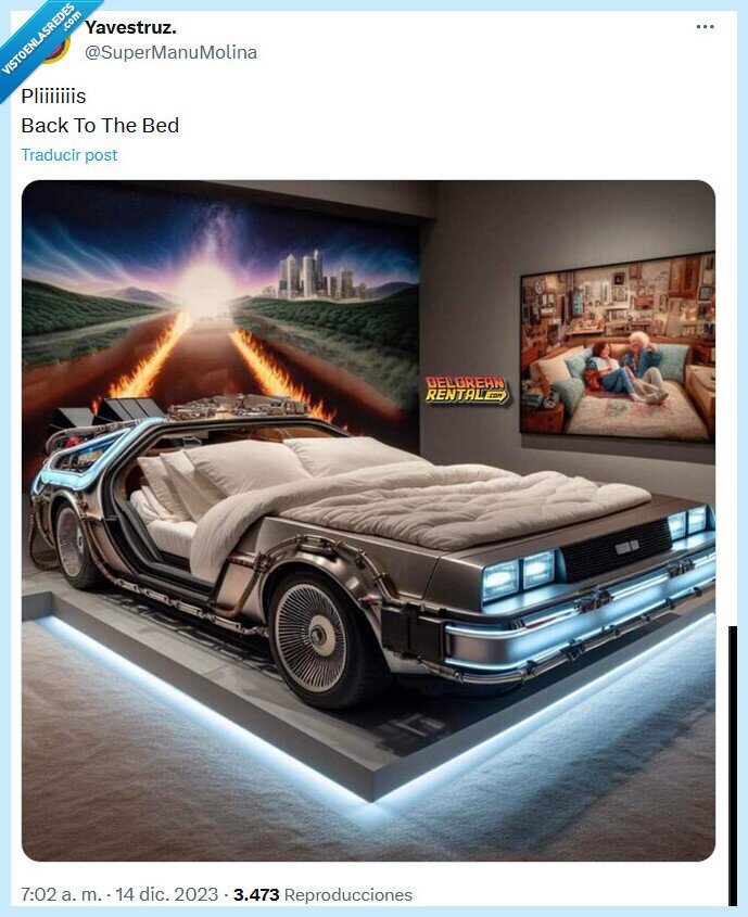 regreso al futuro,delorean,cama