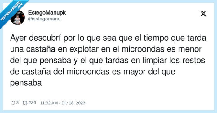 microondas,castaña,explotar,limpiar