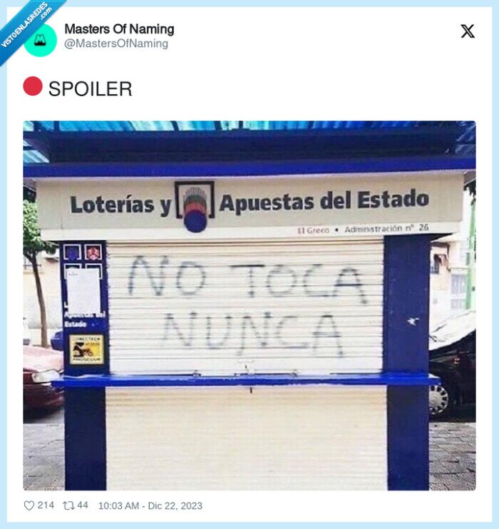 spoiler,tocar,loteria,nunca