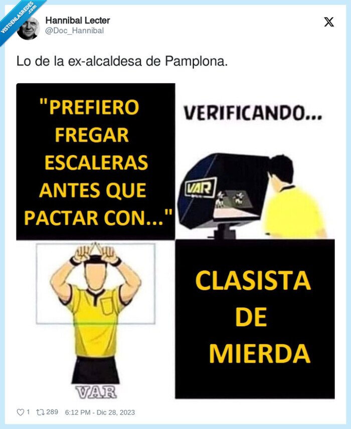 exalcaldesa,pamplona,fregona,clasista,fregar escaleras